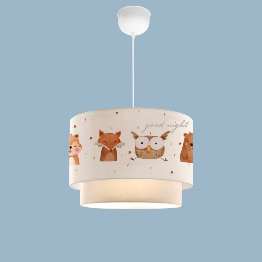 Lampada per bambini CANDY 1xE27/40W/230V bianca/marrone