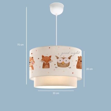 Lampada per bambini CANDY 1xE27/40W/230V bianca/marrone