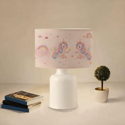 Lampada per bambini CANDY 1xE27/40W/230V rosa/bianca