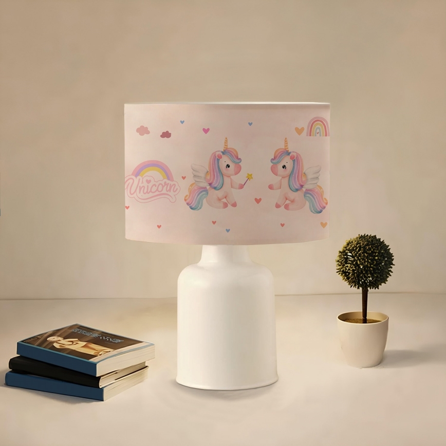 Lampada per bambini CANDY 1xE27/40W/230V rosa/bianco