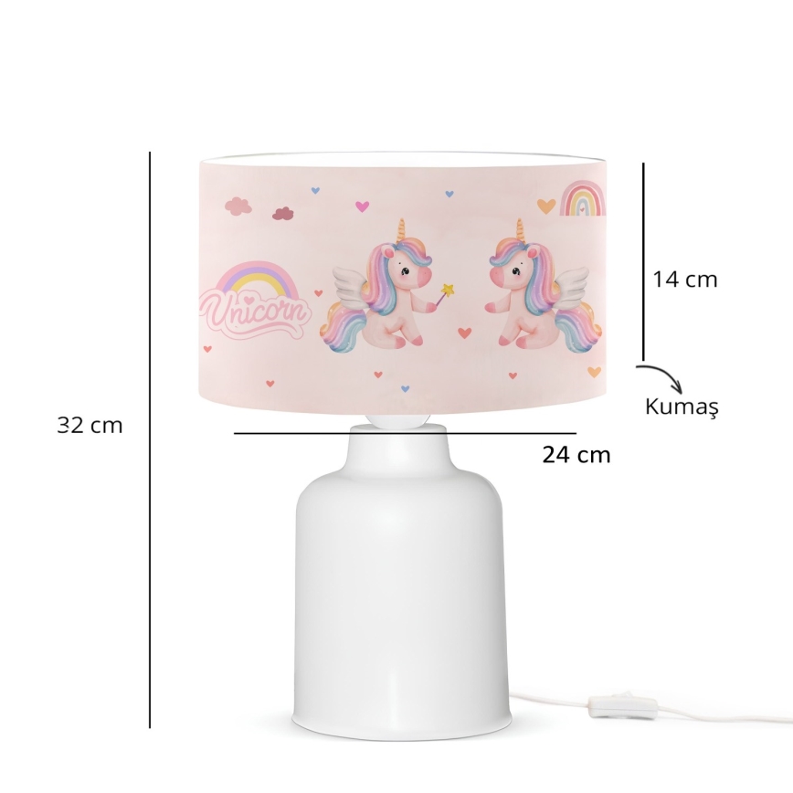 Lampada per bambini CANDY 1xE27/40W/230V rosa/bianco