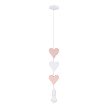 Lampada per bambini HEART 1xE27/20W/230V rosa/bianca