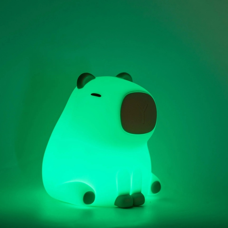 Lampada per bambini LED RGBW Dimmerabile LED/1W/5V USB 1200 mAh capybara