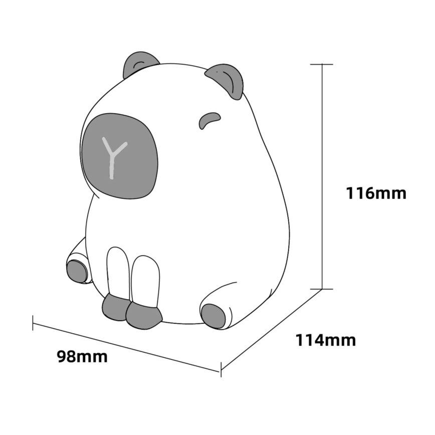 Lampada per bambini LED RGBW Dimmerabile LED/1W/5V USB 1200 mAh capybara