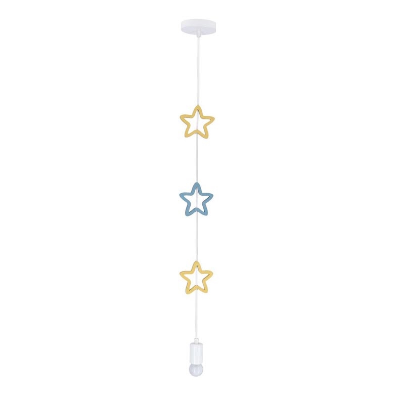 Lampada per bambini STARS 1xE27/20W/230V gialla/blu/bianca