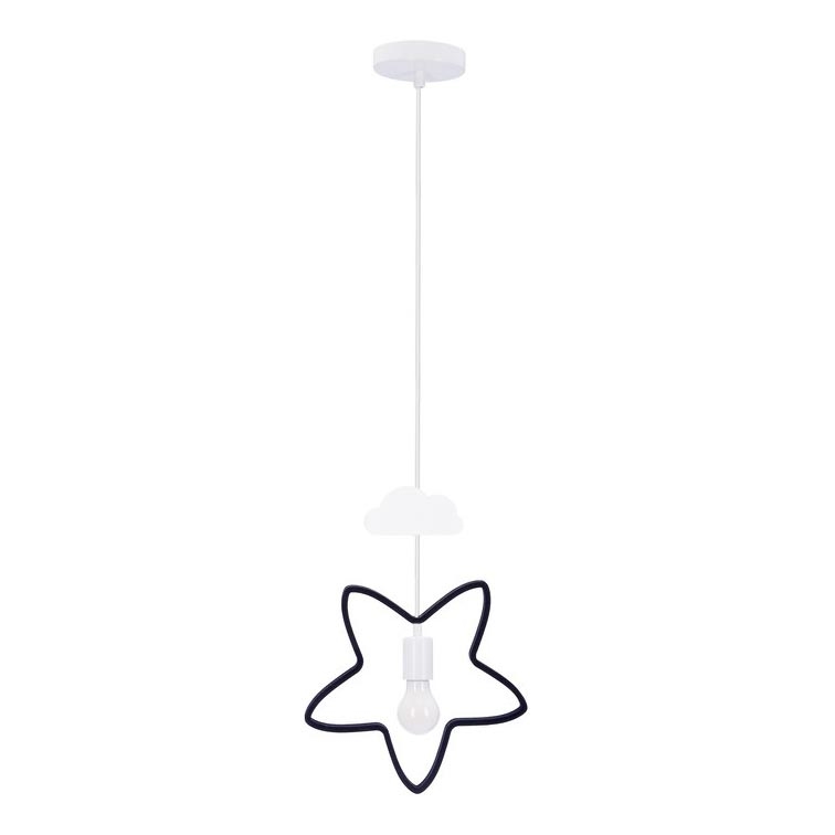 Lampada per bambini STARS 1xE27/20W/230V nera/bianca