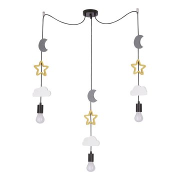 Lampada per bambini TRIO 3xE27/20W/230V grigia/gialla/bianca