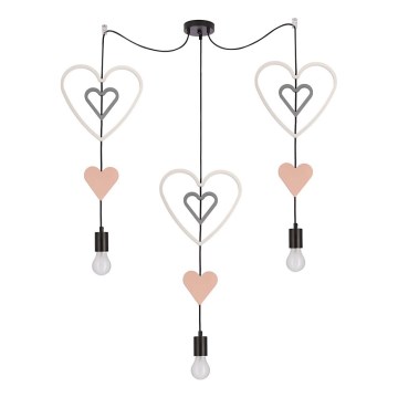 Lampada per bambini TRIO 3xE27/20W/230V rosa/bianca/grigia