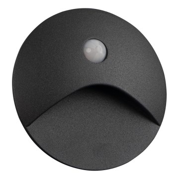 Lampada per scale LED con sensore di movimento e sensore crepuscolare EXIN LED/2,5W/230V 3000K IP65 antracite rotonda