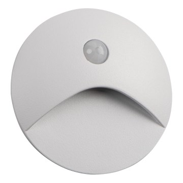 Lampada per scale LED con sensore di movimento e sensore crepuscolare EXIN LED/2,5W/230V 4000K IP65 bianca rotonda