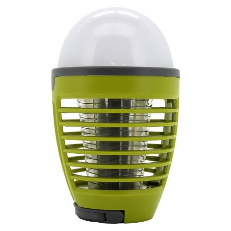 Lampada portatile a LED ricaricabile con trappola per insetti LED/2W/3,7V 1800 mAh IPX4 verde