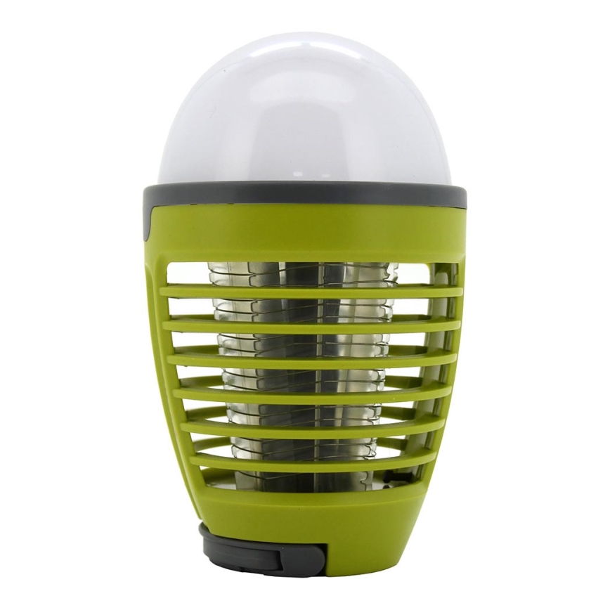 Lampada portatile a LED ricaricabile con trappola per insetti LED/2W/3,7V 1800 mAh IPX4 verde