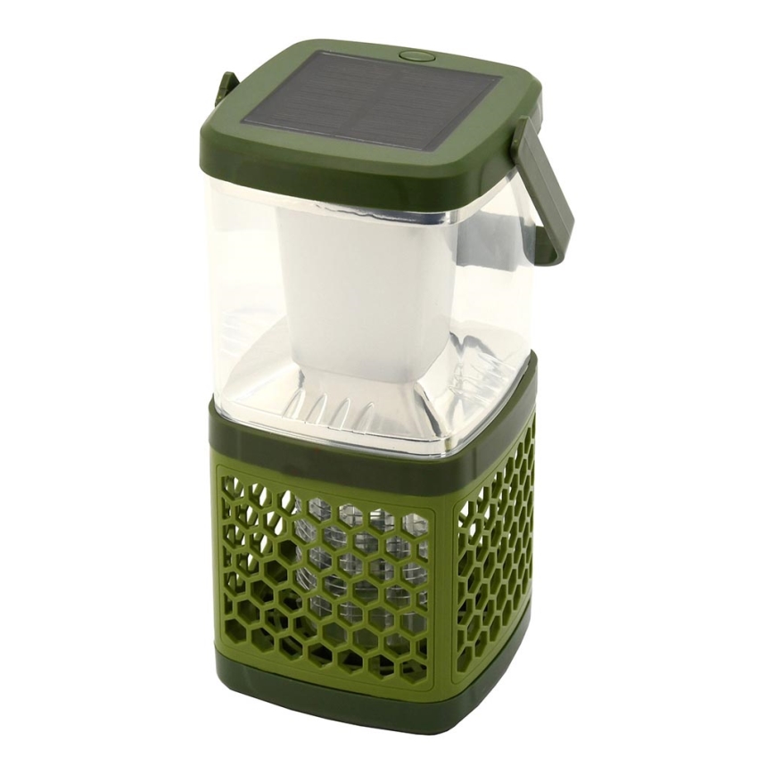 Lampada portatile ricaricabile a LED con una trappola per insetti LED/3W/1800 mAh verde