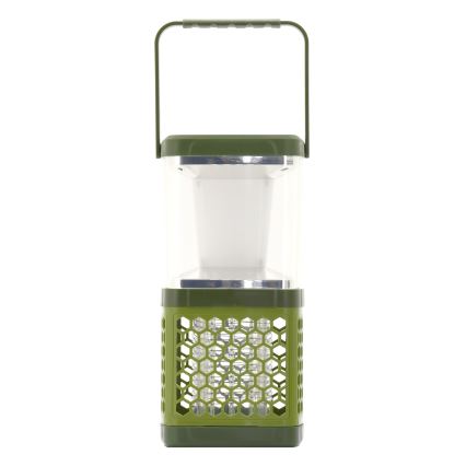 Lampada portatile ricaricabile a LED con una trappola per insetti LED/3W/1800 mAh verde