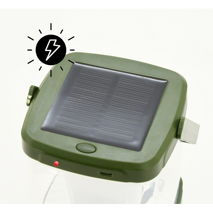 Lampada portatile ricaricabile a LED con una trappola per insetti LED/3W/1800 mAh verde