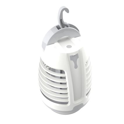 Lampada portatile ricaricabile a LED con una trappola per insetti LED/5W/1800 mAh IPX4 bianco/grigio