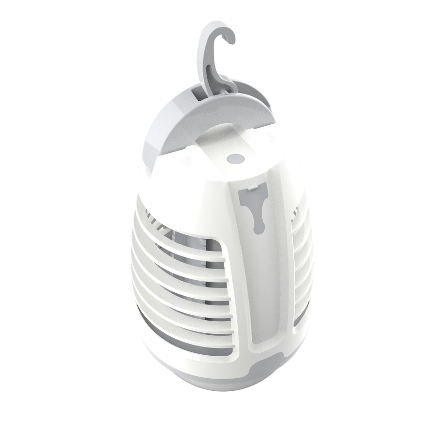 Lampada portatile ricaricabile a LED con una trappola per insetti LED/5W/1800 mAh IPX4 bianco/grigio