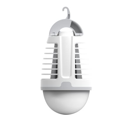 Lampada portatile ricaricabile a LED con una trappola per insetti LED/5W/1800 mAh IPX4 bianco/grigio