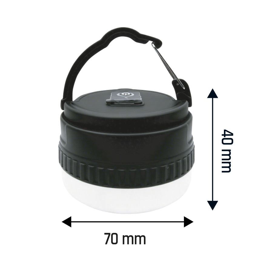 Lampada portatile ricaricabile a LED LUMINA POCKET LED/5V 500 mAh nera