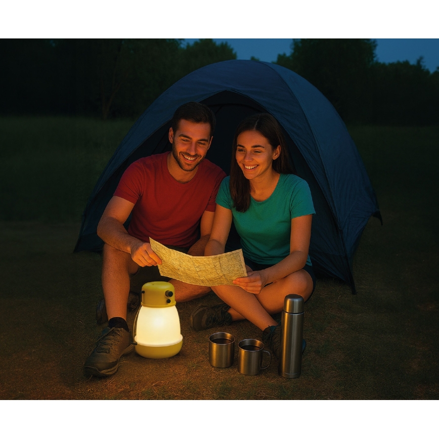 Lampada LED portatile ricaricabile dimmerabile con funzione powerbank LUMINA MINIO LED/5V 1800 mAh IP44 gialla