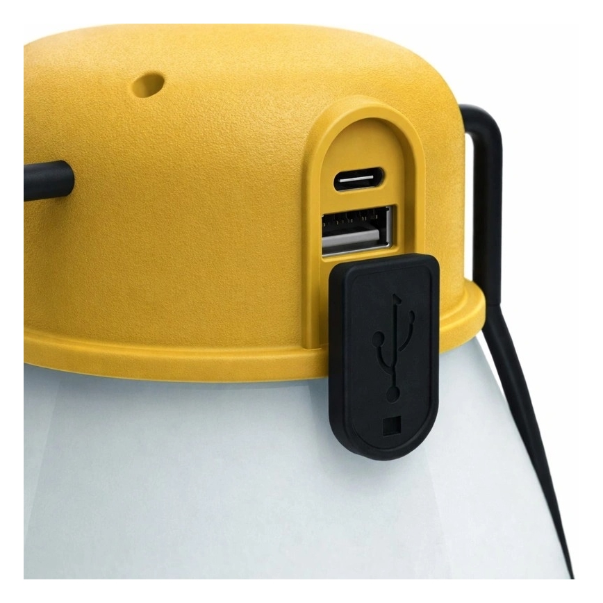 Lampada LED portatile ricaricabile dimmerabile con funzione powerbank LUMINA MINIO LED/5V 1800 mAh IP44 gialla