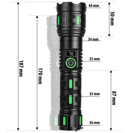 Lanterna ricaricabile dimmerabile a LED con funzione power bank LED/20W/5V IP44 1200 lm 5000 mAh