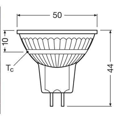 Lampadina LED riflettore dimmerabile MR16 GU5,3/3,4W/12V 4000K 36° CRI 90 - Ledvance