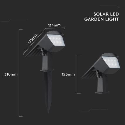Lampada solare 2 in 1 LED/1,3W/3,7V 3000/4000/6400K IP65 1200 mAh