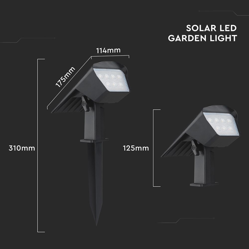 Lampada solare 2 in 1 LED/1,3W/3,7V 3000/4000/6400K IP65 1200 mAh