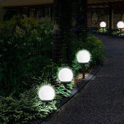 Lampada solare a LED, 1,2 V, 6500 K, 200 mAh, Ø 10 cm, IP44, bianco/nero