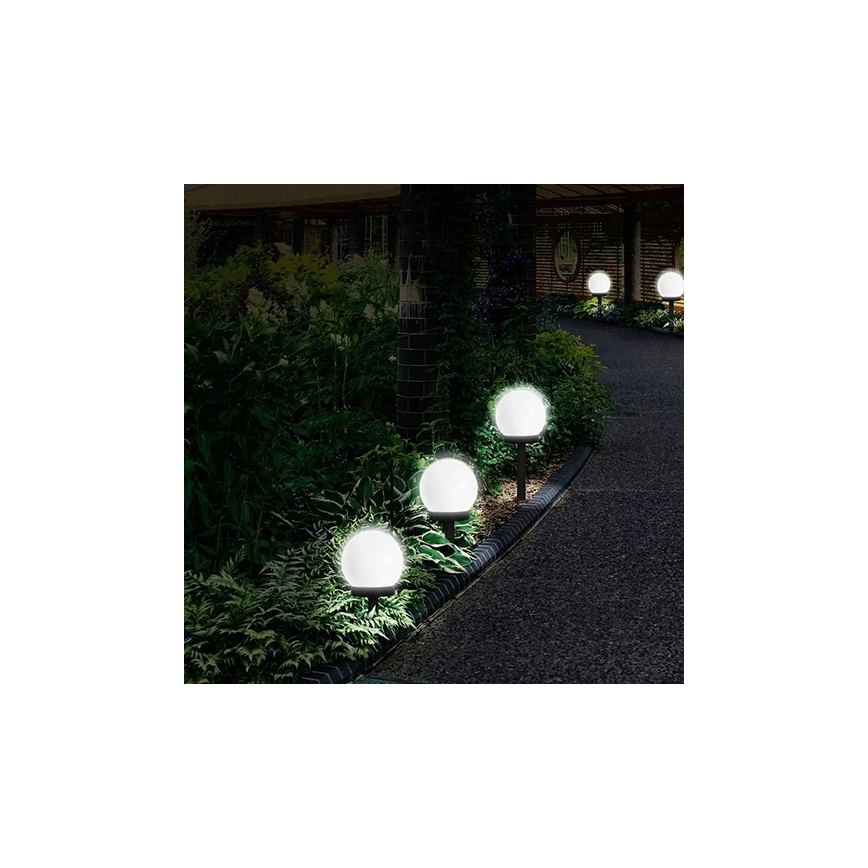 Lampada solare a LED, 1,2 V, 6500 K, 200 mAh, Ø 10 cm, IP44, bianco/nero