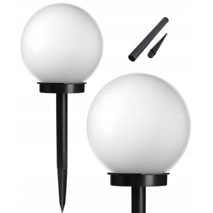 Lampada solare a LED, 1,2 V, 6500 K, 200 mAh, Ø 10 cm, IP44, bianco/nero