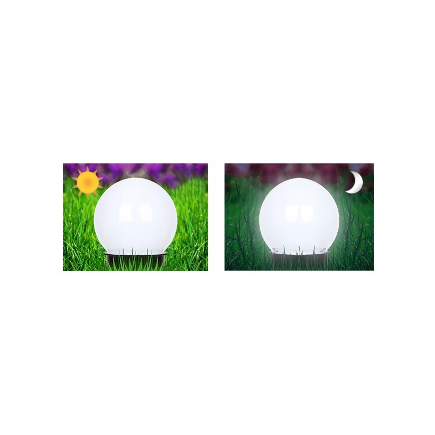 Lampada solare a LED, 1,2 V, 6500 K, 200 mAh, Ø 15 cm, IP44, bianco/nero