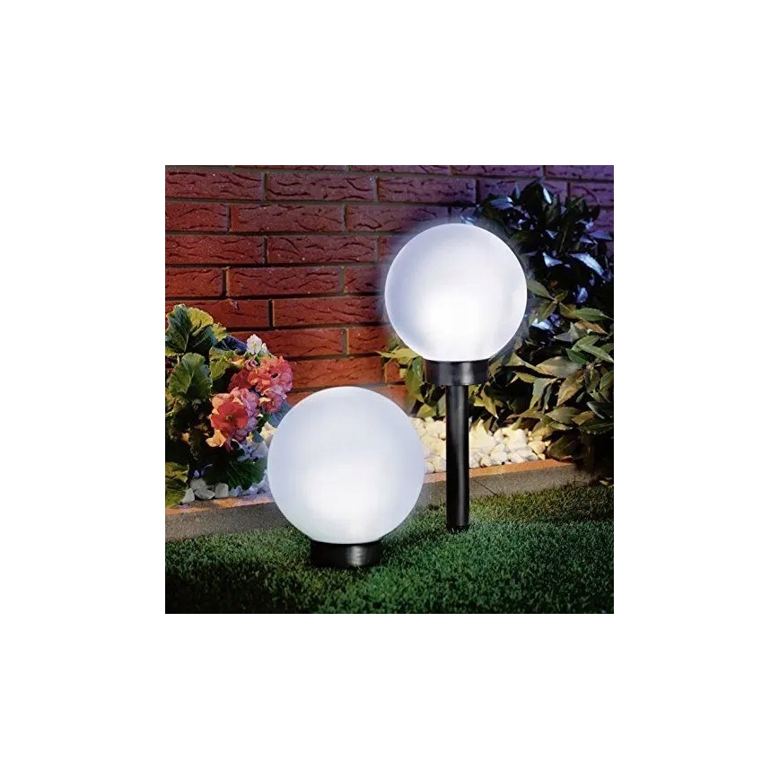 Lampada solare a LED 1,2V 6500K (luce fredda) 200 mAh Ø 20 cm IP44 bianco/nero
