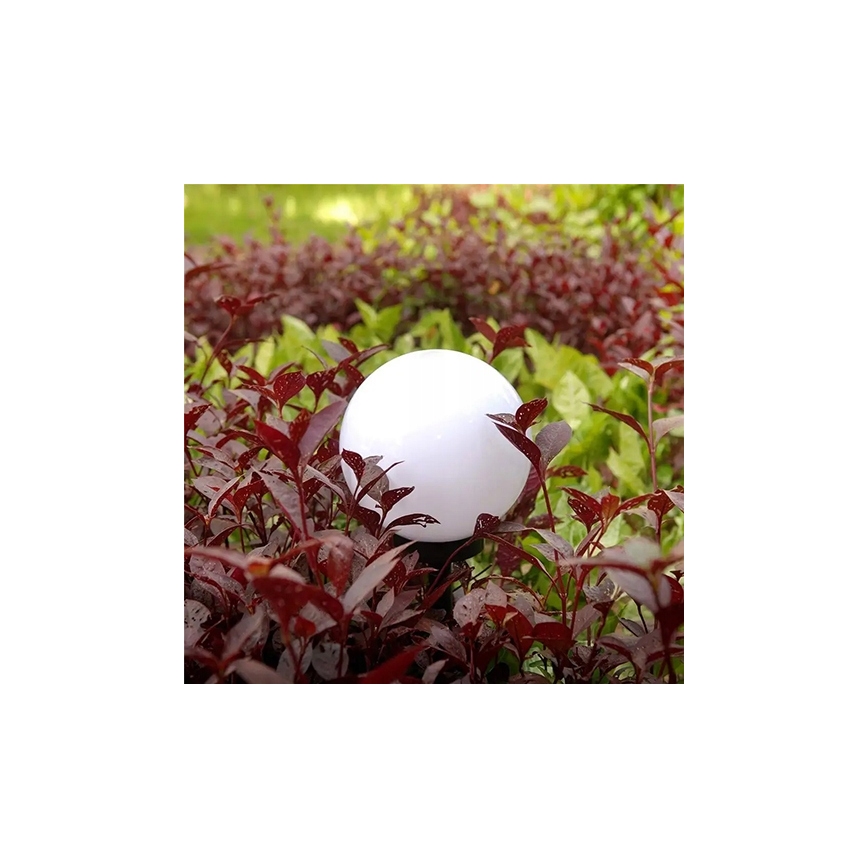 Lampada solare a LED 1,2V 6500K (luce fredda) 200 mAh Ø 20 cm IP44 bianco/nero