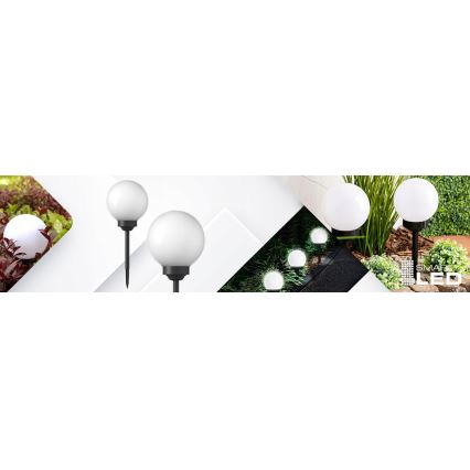 Lampada solare a LED 1,2V 6500K (luce fredda) 200 mAh Ø 20 cm IP44 bianco/nero