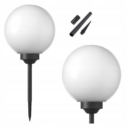 Lampada solare a LED 1,2V 6500K (luce fredda) 200 mAh Ø 20 cm IP44 bianco/nero