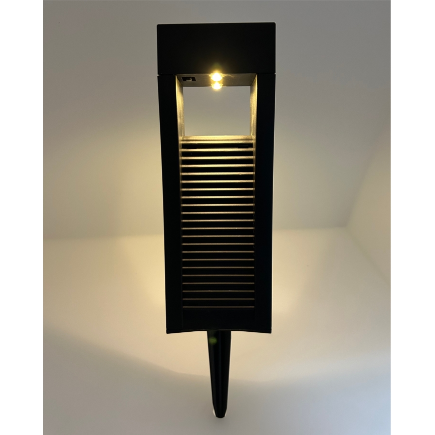 Lampada solare a LED 2x LED, 1,2 V, 200 mAh, IP44, nera