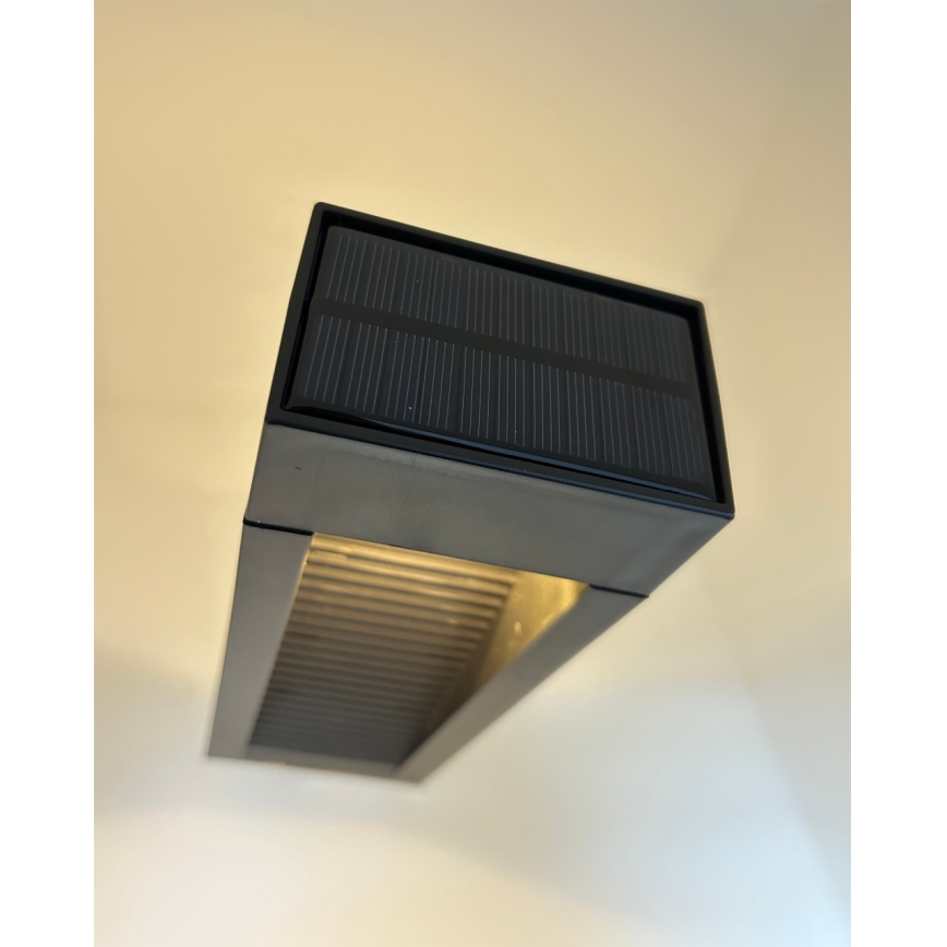 Lampada solare a LED 2x LED, 1,2 V, 200 mAh, IP44, nera