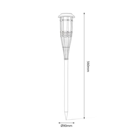 Lampada solare a LED BAMBOO LED/1,2V 150 mAh 1800K 56 cm IP44 beige