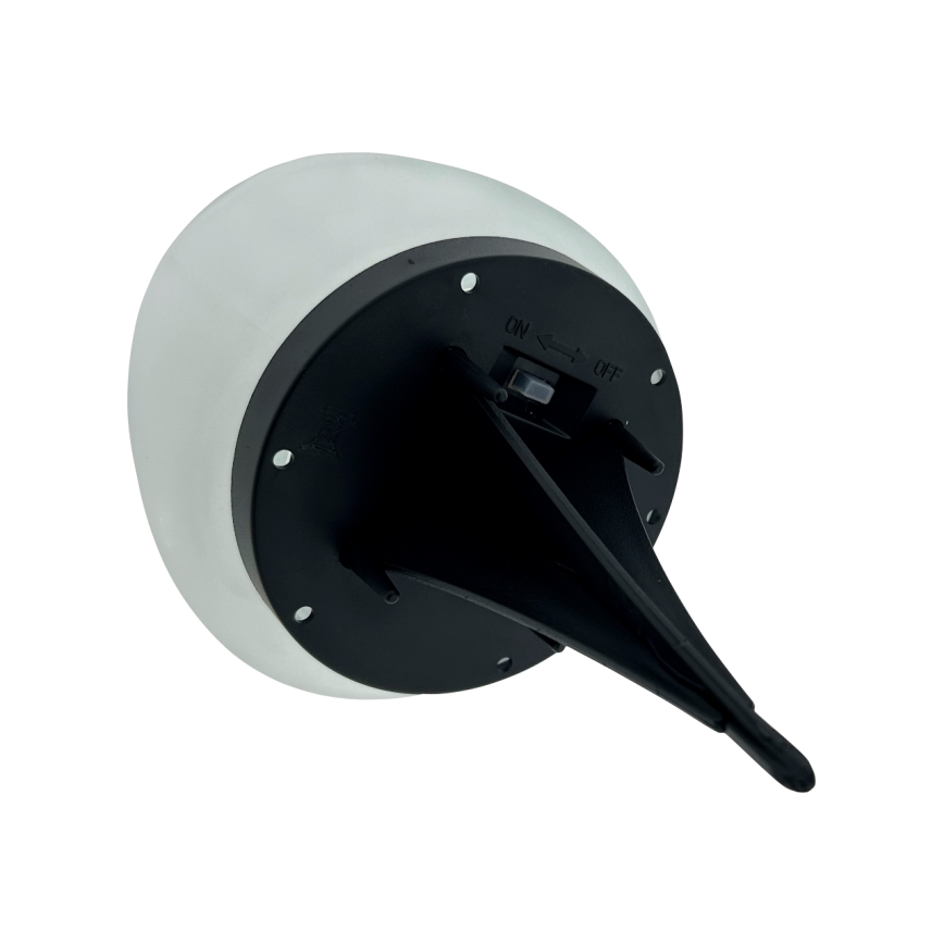 Lampada solare a LED con 2 LED, 1,2 V, 300 mAh, IP44, nera/bianca