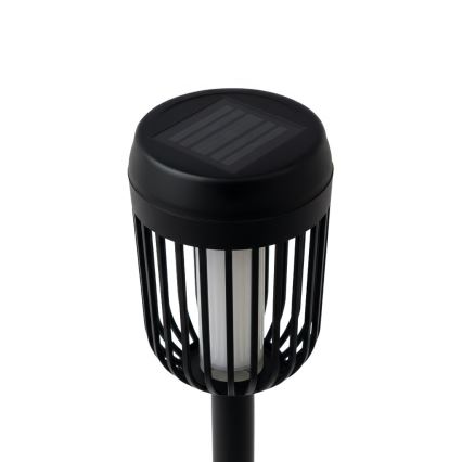 Lampada solare a LED FLAME, 1,2 V, 100 mAh, 1800 K, 37 cm, IP44, nero