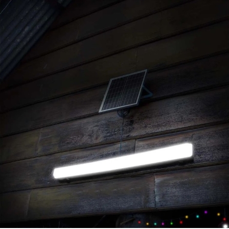 2x LED a luce solare giardino illuminazione edificio fluorescenti Esterno Lampada Luce Notturna 