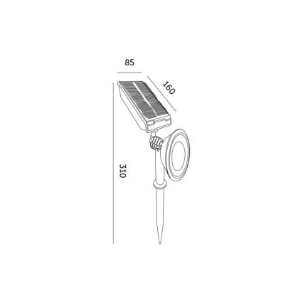 Lampada solare a LED LANCE LED/3,7V 6000K IP44 1500 mAh