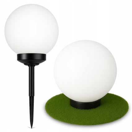 Lampada solare a LED LED/1,2V 6500K 200 mAh Ø 25 cm IP44 bianco/nero