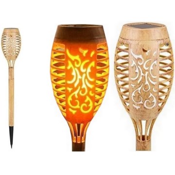 Lampada solare a LED MINISPARK BAMBOO, 1,8W/5,5V, IP44, 600 mAh, beige