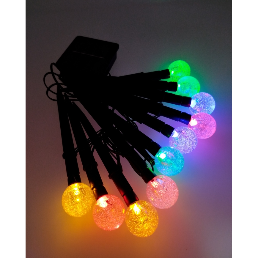 Lampada solare a LED RGB 10xLED/1,2V 300 mAh IP44 nera