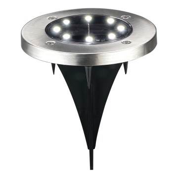 Lampada solare a LED SOLLY, 1,2 V, 6500 K, Ø 11,5 cm, 300 mAh, IP44, finitura cromata