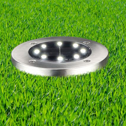 Lampada solare a LED SOLLY, 1,2 V, 6500 K, Ø 11,5 cm, 300 mAh, IP44, finitura cromata