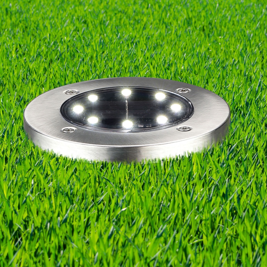 Lampada solare a LED SOLLY, 1,2 V, 6500 K, Ø 11,5 cm, 300 mAh, IP44, finitura cromata